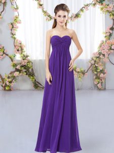  Empire Dama Dress Purple Sweetheart Chiffon Sleeveless Floor Length Zipper