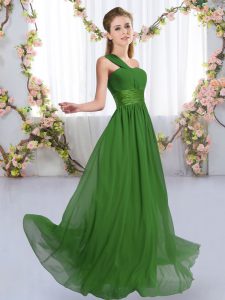 New Arrival Floor Length Empire Sleeveless Green Vestidos de Damas Lace Up