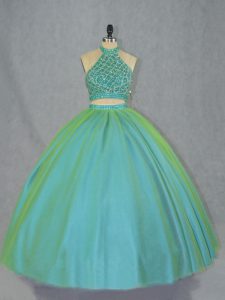  Sleeveless Beading Lace Up Quinceanera Dresses