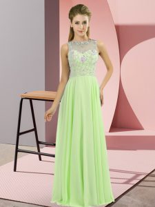 Charming Prom Dress Prom and Party with Beading High-neck Sleeveless Zipper