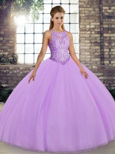  Sleeveless Embroidery Lace Up Sweet 16 Quinceanera Dress