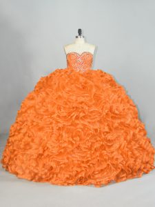 Exceptional Orange 15th Birthday Dress Sweetheart Sleeveless Lace Up