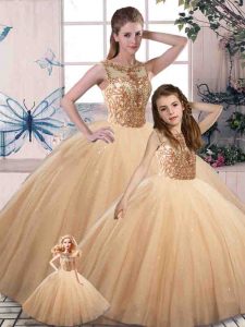 Customized Sleeveless Beading Lace Up Sweet 16 Dresses