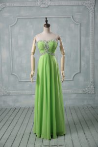 Vintage Sweetheart Sleeveless Prom Gown High Low Beading and Ruching Chiffon