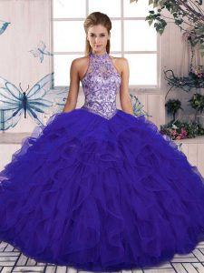 Fine Floor Length Ball Gowns Sleeveless Purple Sweet 16 Dress Lace Up