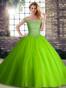 Glorious Ball Gowns Sleeveless Quinceanera Dresses Brush Train Lace Up