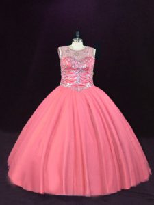 Classical Sleeveless Lace Up Floor Length Beading Sweet 16 Dresses
