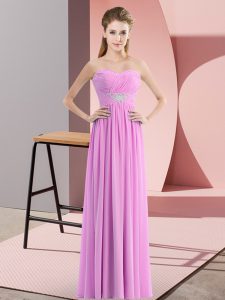  Lilac Sleeveless Chiffon Zipper Prom Party Dress for Prom and Party