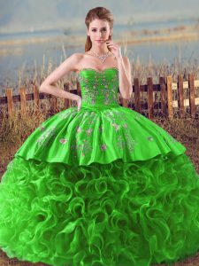 Best Selling Sleeveless Embroidery and Ruffles Ball Gown Prom Dress