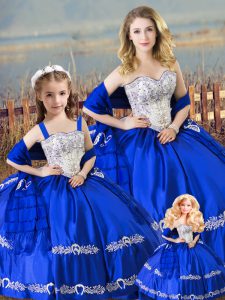 Designer Sleeveless Beading and Embroidery Lace Up 15 Quinceanera Dress