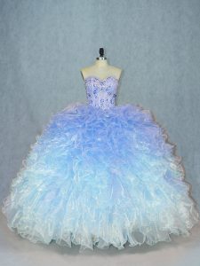  Multi-color Sweet 16 Quinceanera Dress Sweet 16 and Quinceanera with Beading and Ruffles Sweetheart Sleeveless Lace Up