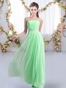  Sleeveless Sweep Train Beading Lace Up Quinceanera Court of Honor Dress