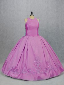  Lilac Sleeveless Satin Lace Up Quinceanera Gowns for Sweet 16 and Quinceanera