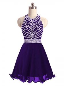 Suitable Halter Top Sleeveless Chiffon Prom Gown with Jacket Beading Lace Up