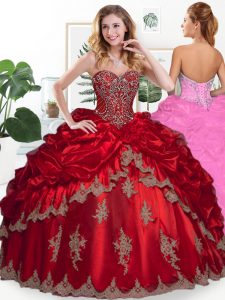 Artistic Organza Sleeveless Floor Length Quinceanera Dress and Beading and Appliques and Pick Ups