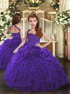 Sleeveless Ruffles Lace Up Pageant Gowns For Girls