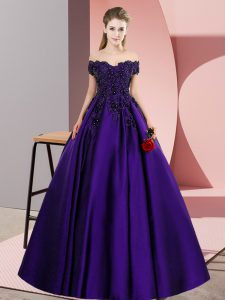  Purple Sleeveless Satin Zipper Quinceanera Dresses for Party and Sweet 16 and Wedding Party