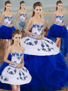 Floor Length Ball Gowns Sleeveless Royal Blue Sweet 16 Dresses Lace Up