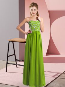 Spectacular Sleeveless Floor Length Beading Lace Up Homecoming Dress