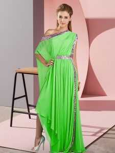 Dynamic Empire Sequins Homecoming Dress Side Zipper Chiffon Sleeveless Asymmetrical