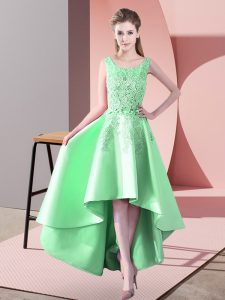 New Style Sleeveless High Low Lace Zipper Quinceanera Dama Dress