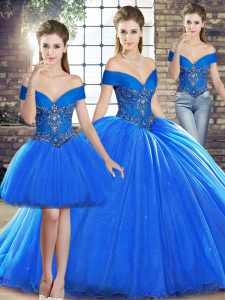 Exceptional Organza Sleeveless Sweet 16 Dresses Brush Train and Beading