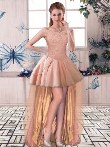 Cute Off The Shoulder Sleeveless Tulle Evening Dress Beading Lace Up