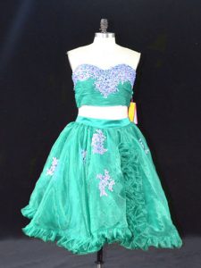 Gorgeous Sleeveless Appliques and Ruffles Zipper Prom Evening Gown