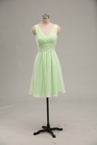Beautiful Sleeveless Zipper Mini Length Ruching Prom Party Dress