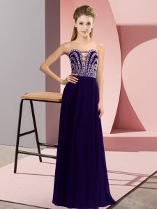  Purple Sweetheart Lace Up Beading Prom Evening Gown Sleeveless