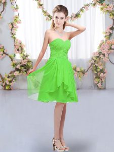 Sumptuous Knee Length Lace Up Quinceanera Court Dresses for Wedding Party with Ruffles and Ruching
