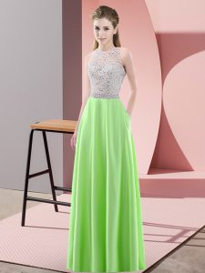  Satin Scoop Sleeveless Backless Beading Prom Gown in 