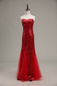 Glorious Sleeveless Zipper Floor Length Sequins Dress for Prom