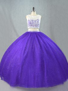 Gorgeous Tulle Sleeveless Floor Length Sweet 16 Dresses and Appliques