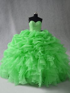  Sleeveless Organza Lace Up Sweet 16 Dresses for Sweet 16 and Quinceanera