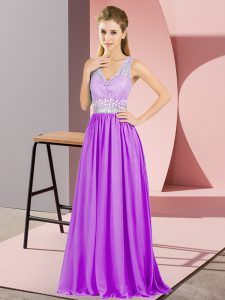  Asymmetrical Purple Homecoming Dress V-neck Sleeveless Backless