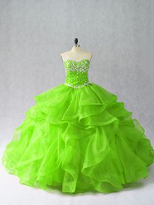  Sleeveless Organza Lace Up Quinceanera Gown for Sweet 16 and Quinceanera