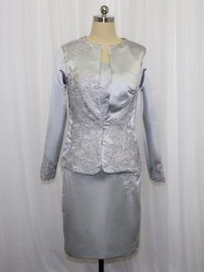 Custom Fit Mini Length Grey Prom Dress Square Sleeveless Zipper