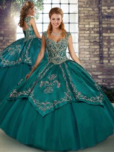  Sleeveless Lace Up Floor Length Beading and Embroidery Ball Gown Prom Dress