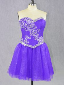  Tulle Sweetheart Sleeveless Lace Up Beading Dress for Prom in Lavender