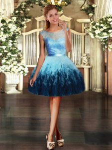 Admirable Sleeveless Lace and Ruffles Backless Homecoming Dress