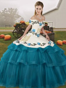  Ball Gowns Sleeveless Teal 15 Quinceanera Dress Brush Train Lace Up