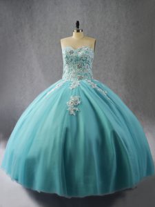 Most Popular Organza Sleeveless Floor Length Quinceanera Dresses and Appliques