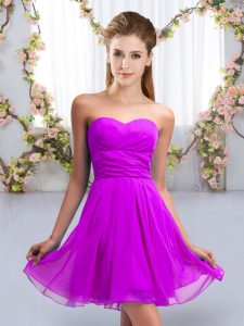 Fashionable Purple Sweetheart Neckline Ruching Quinceanera Dama Dress Sleeveless Lace Up