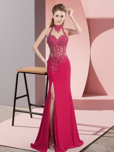 Luxury Chiffon Sleeveless Floor Length Dress for Prom and Beading