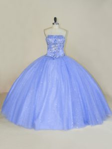 Shining Sleeveless Beading and Sequins Lace Up Ball Gown Prom Dress