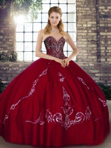  Tulle Sleeveless Floor Length Quinceanera Dress and Beading and Embroidery