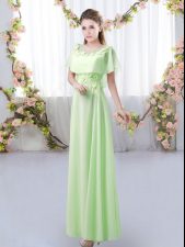 Floor Length Zipper Dama Dress for Prom and Party and Wedding Party with Appliques