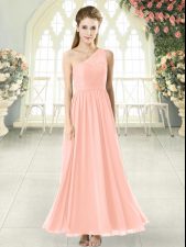 Free and Easy Ankle Length Empire Sleeveless Pink Prom Party Dress Side Zipper