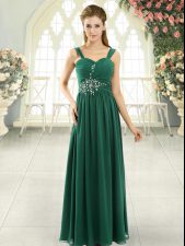  Green Lace Up Beading and Ruching Sleeveless
